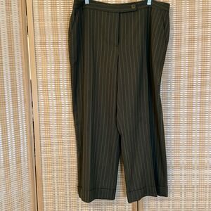 Jones New York Womens 16 Dress Pants Brown Striped Preppy Office Career Wool Mix